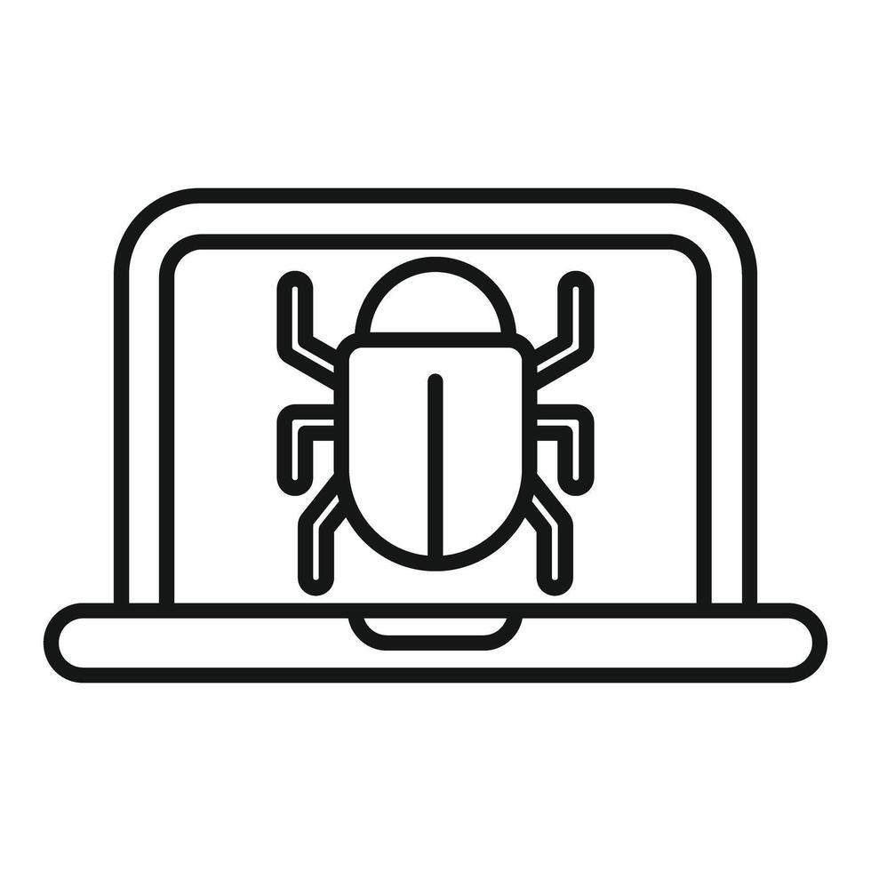 Laptop showing bug indicating cyber security breach vector