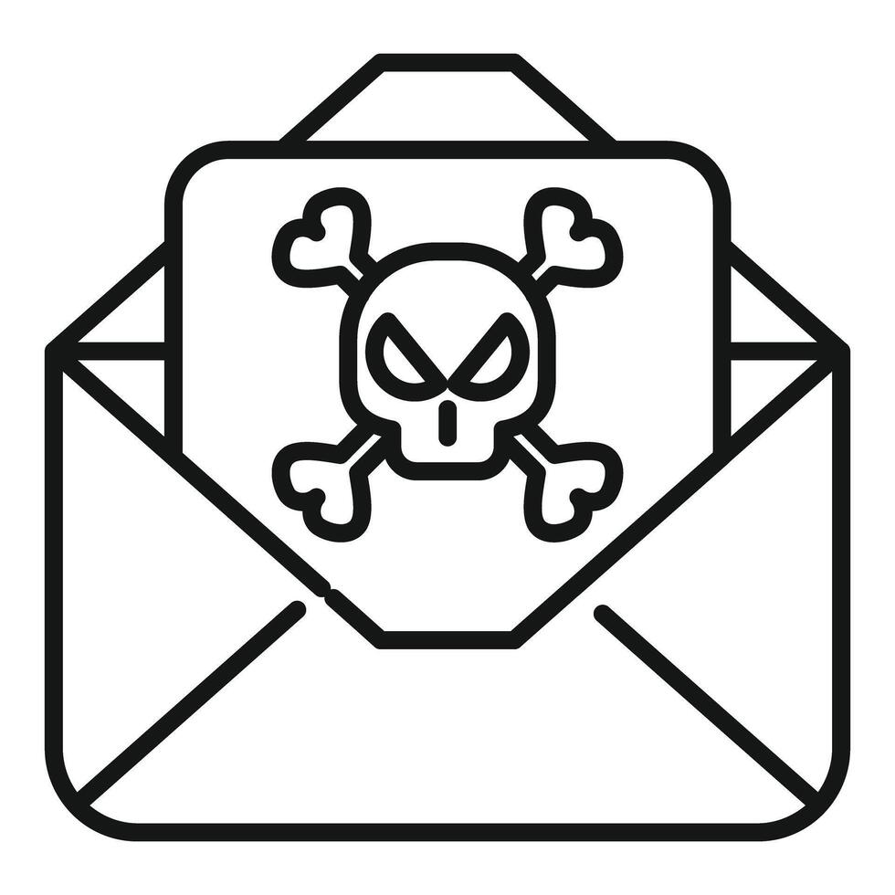Email containing virus with skull and crossbones showing cyber attack vector
