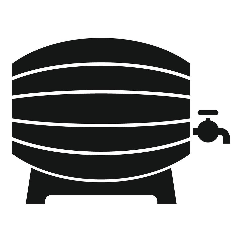 Wooden barrel with tap for beer or wine making vector