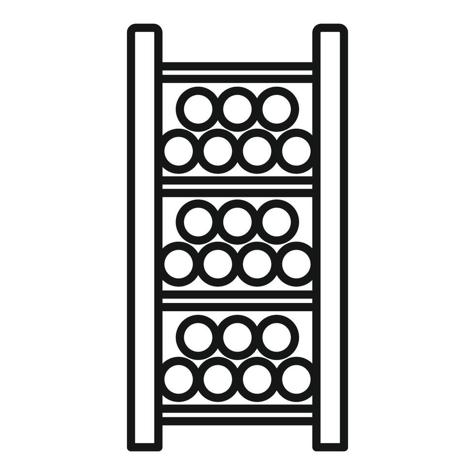 Wine rack storing bottles for tasting and preservation vector