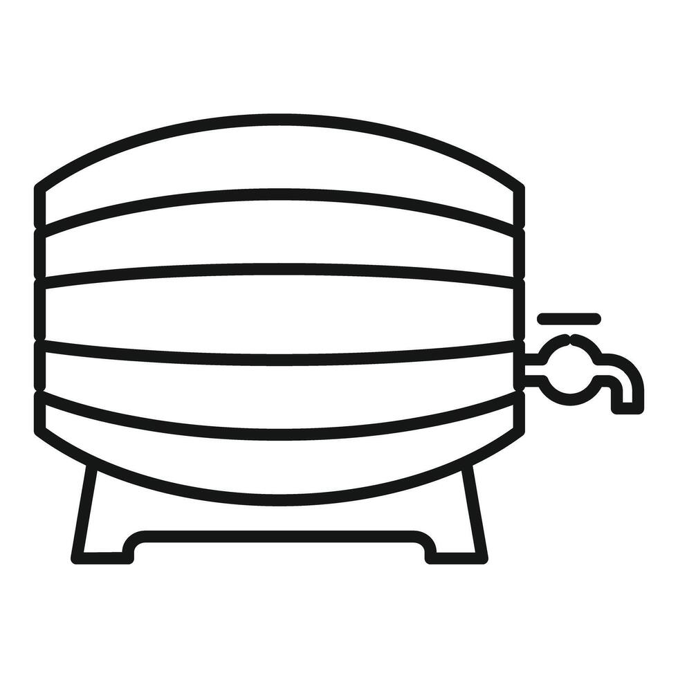 Wooden barrel with tap for wine or beer making process vector
