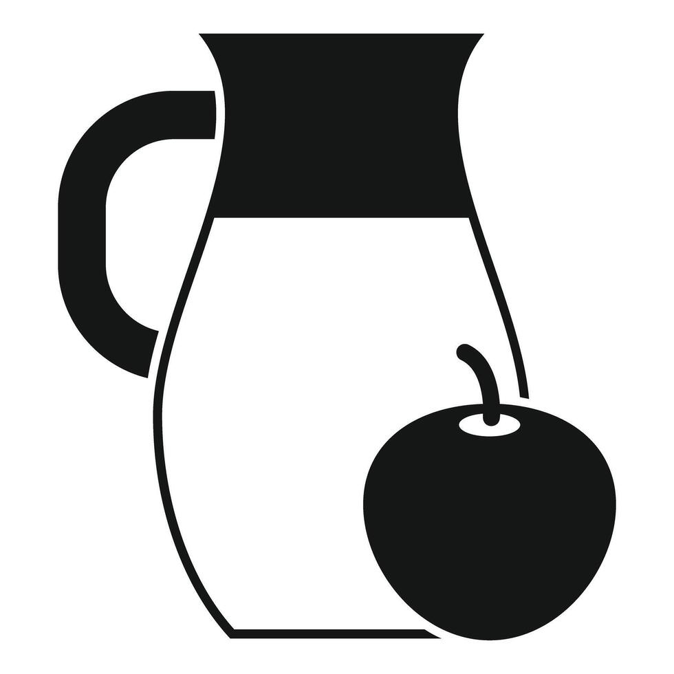 Apple juice pitcher representing healthy lifestyle and diet concept vector