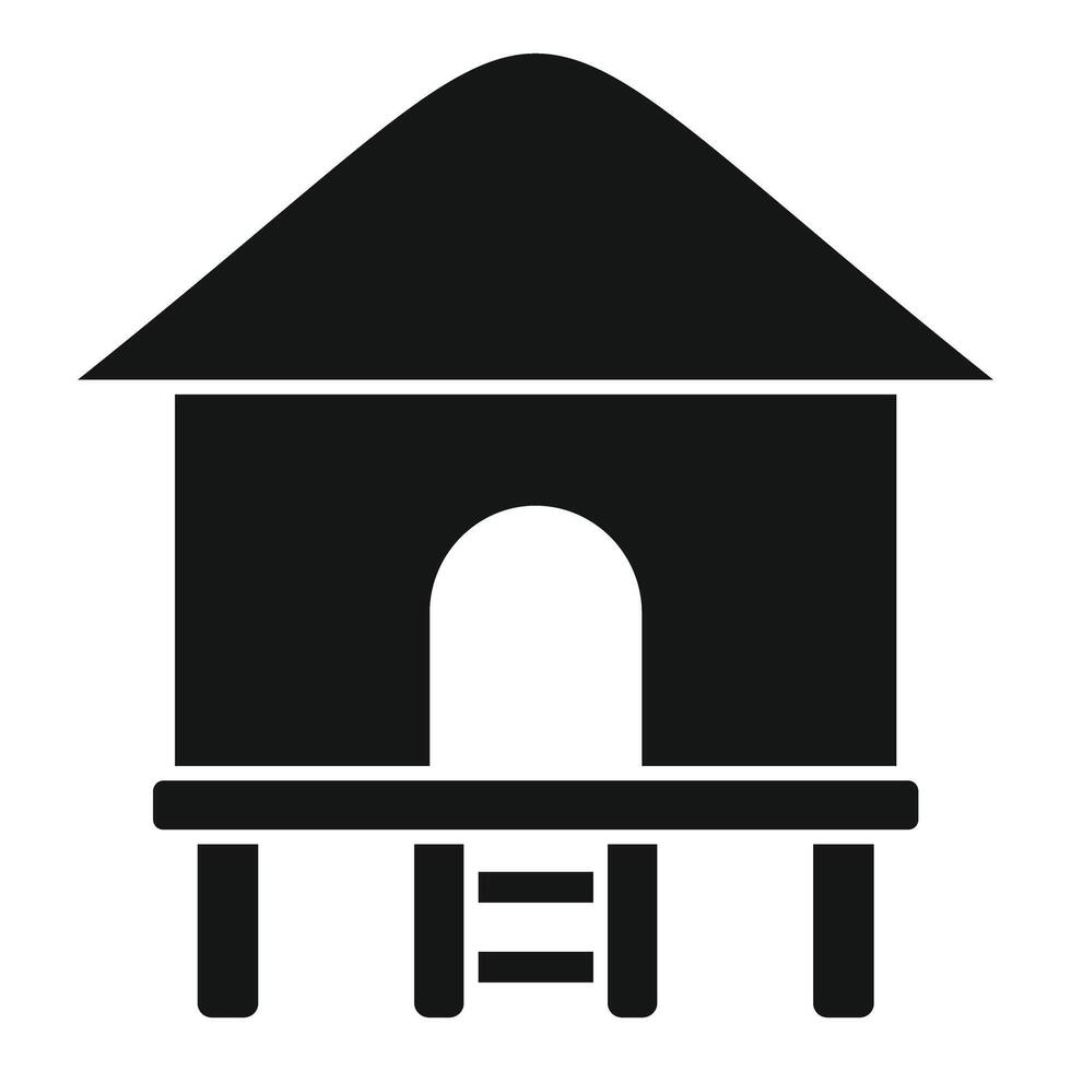 Tropical bungalow standing on stilts over water vector