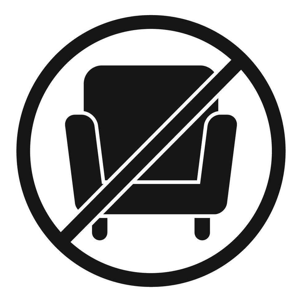 No sitting allowed sign depicting armchair with prohibitive symbol vector