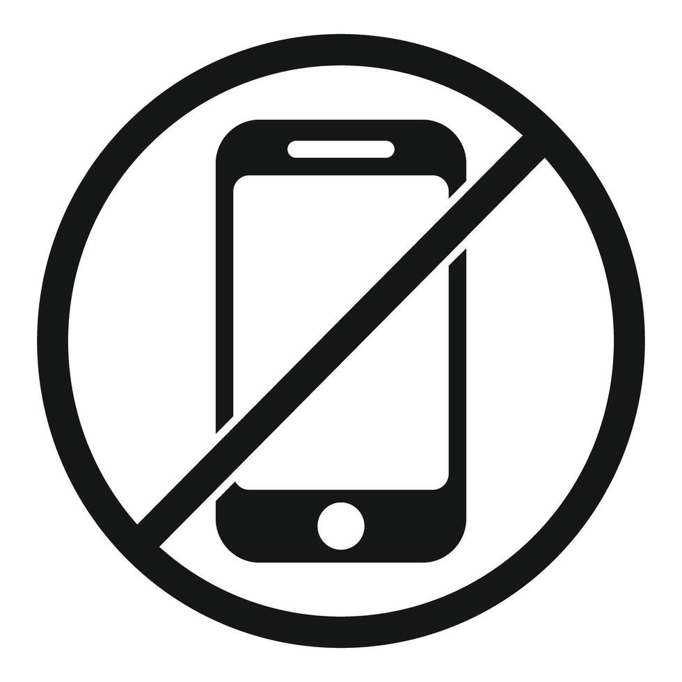 No phone allowed symbol prohibiting using smartphone vector
