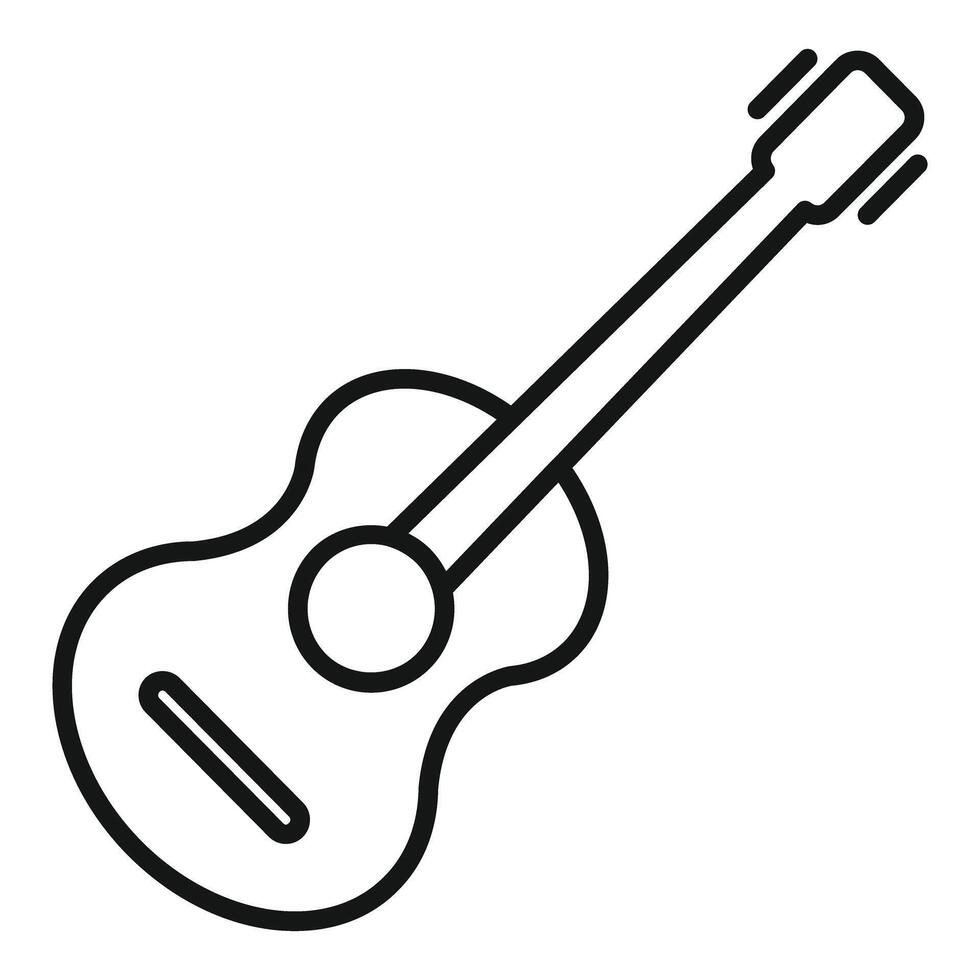 Acoustic guitar with strings for playing music icon vector