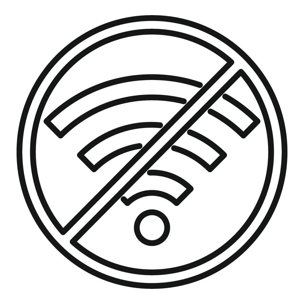 No wifi sign depicting disconnected wireless network vector