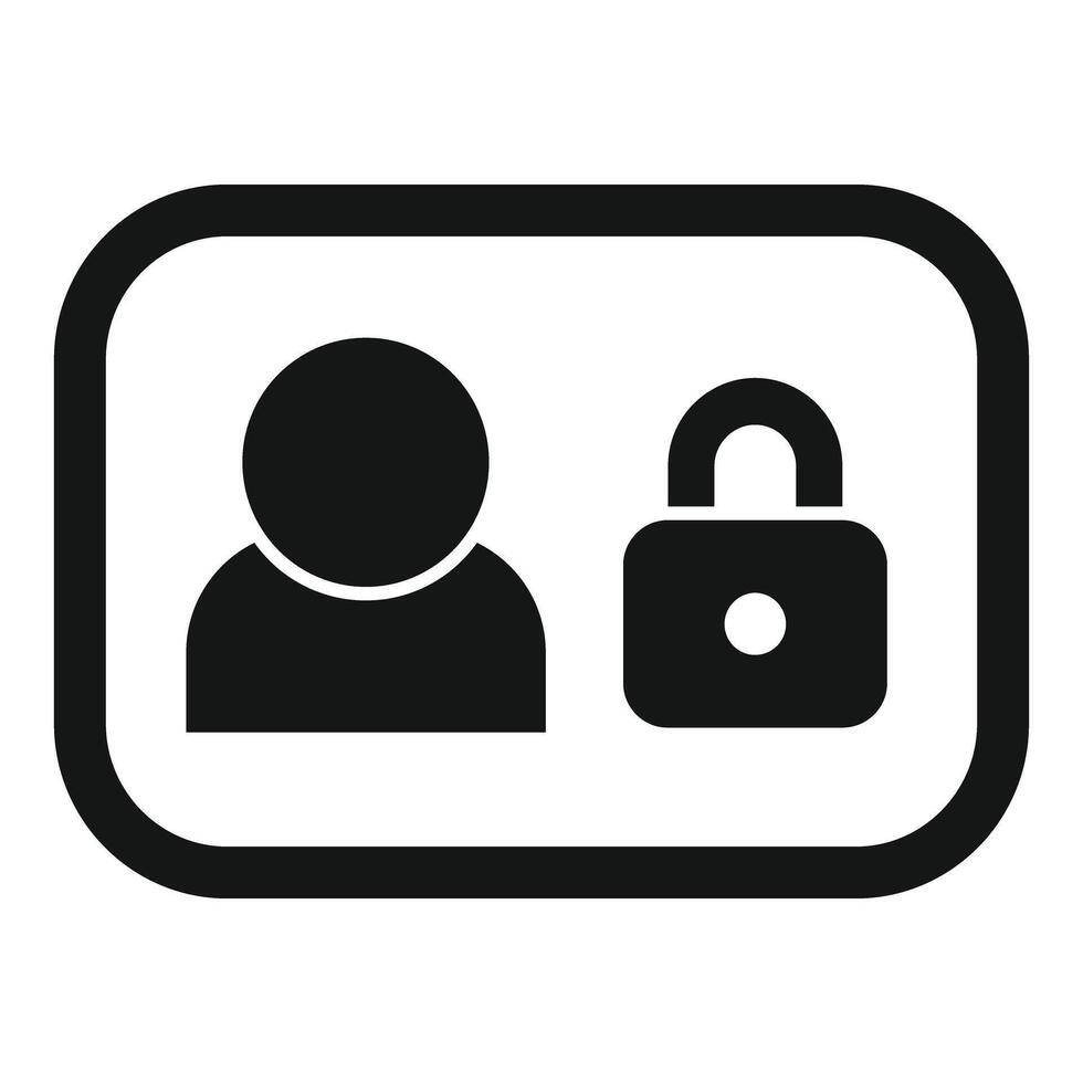 Personal data protection icon showing user with padlock vector