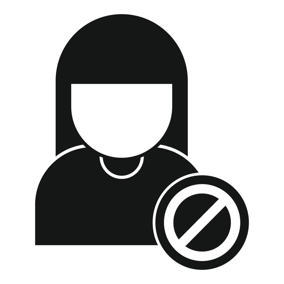 Woman avatar with stop sign showing access denied vector