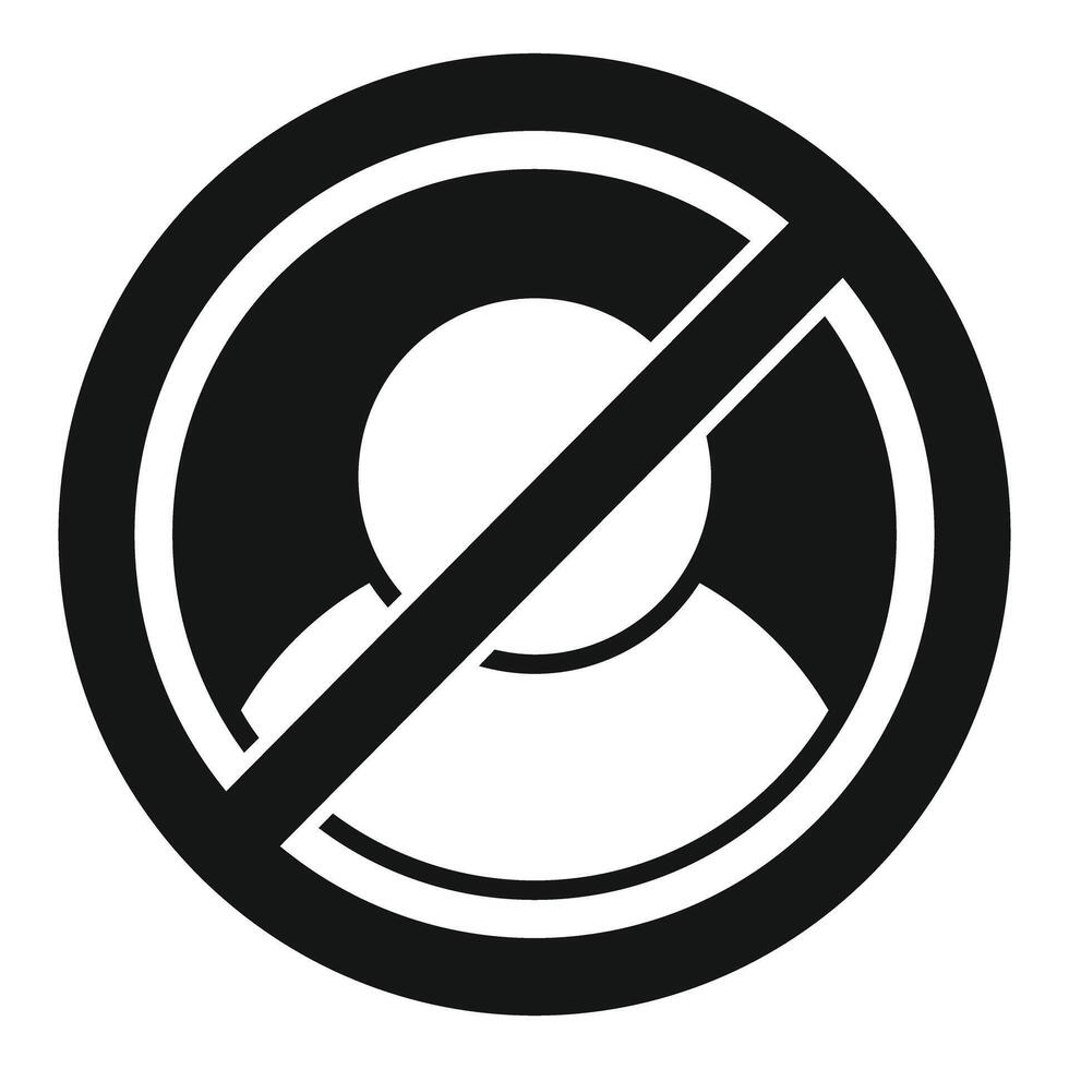 Black and white no people allowed symbol icon vector