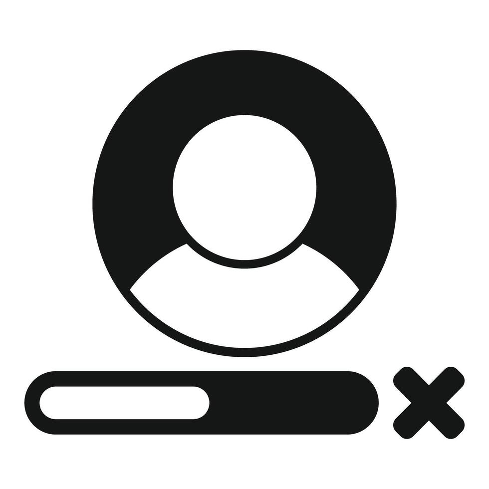 User account being deleted with progress bar icon vector