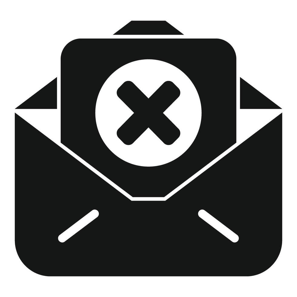 Envelope containing document with delete sign for unsent email concept vector