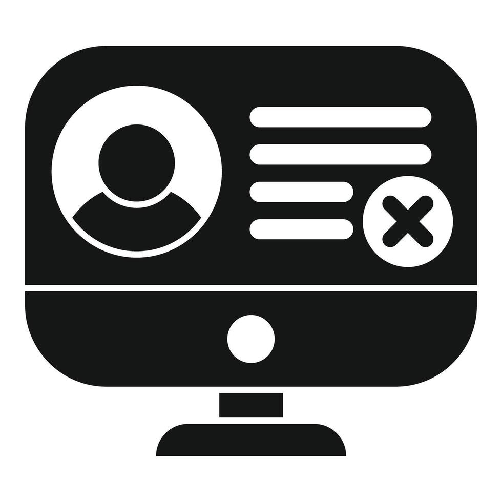 Computer showing user account being deleted vector