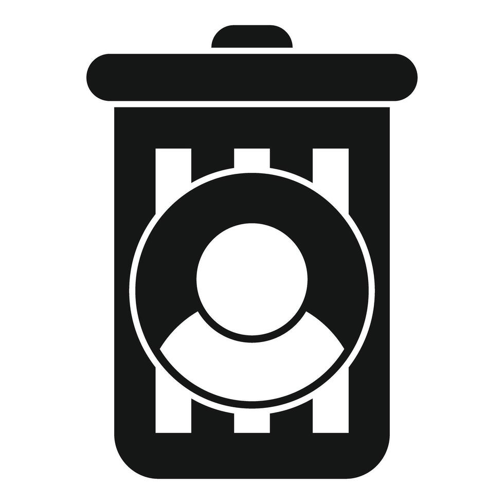Trash bin representing losing follower icon simple style vector
