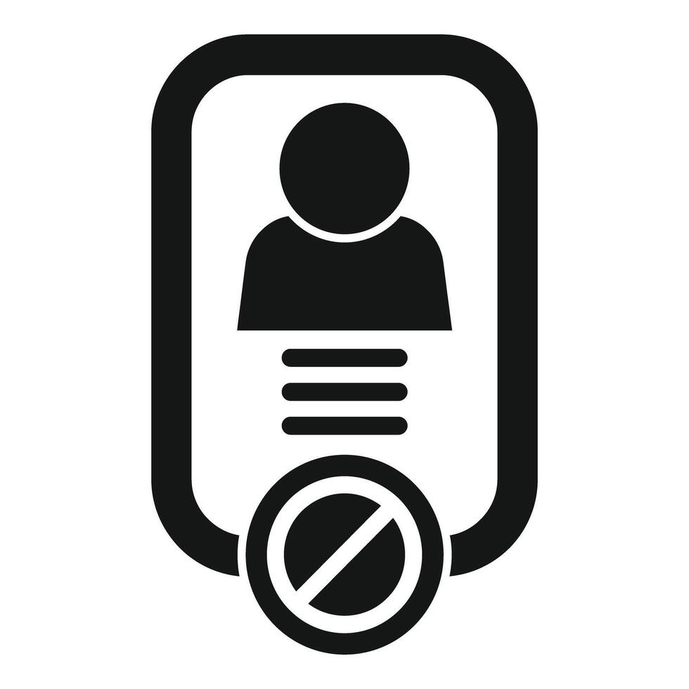 Stop contact tracing icon showing person with slash for no tracking vector