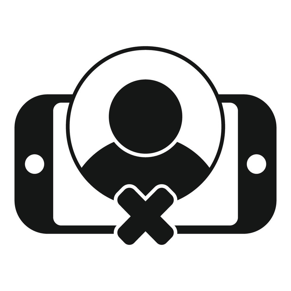 Smartphone showing user account being deleted from social media vector