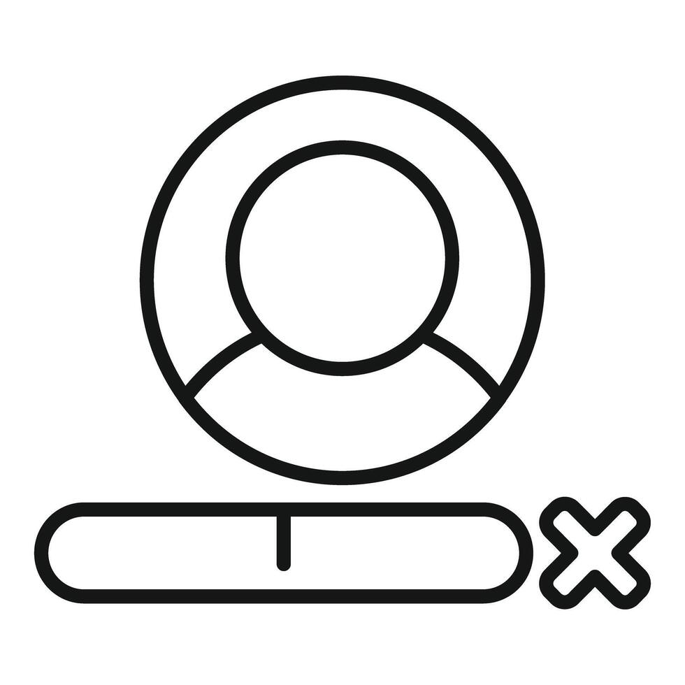 User icon being deleted from database with progress bar showing vector