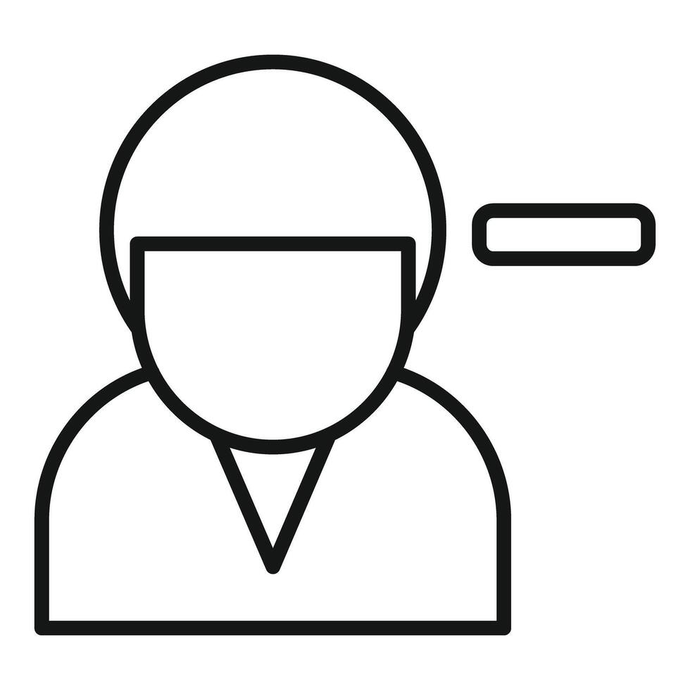 Businessman profile with minus sign showing user account removal vector