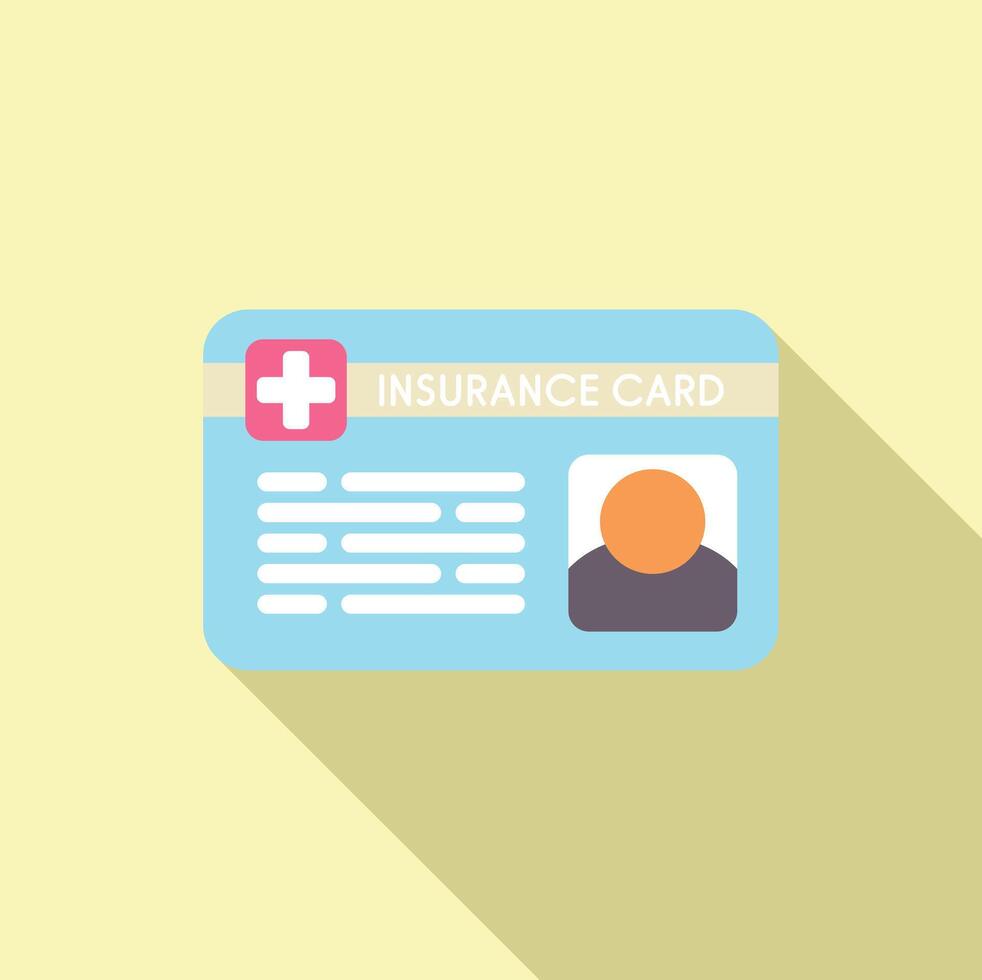 Health insurance card lying on table with long shadow vector