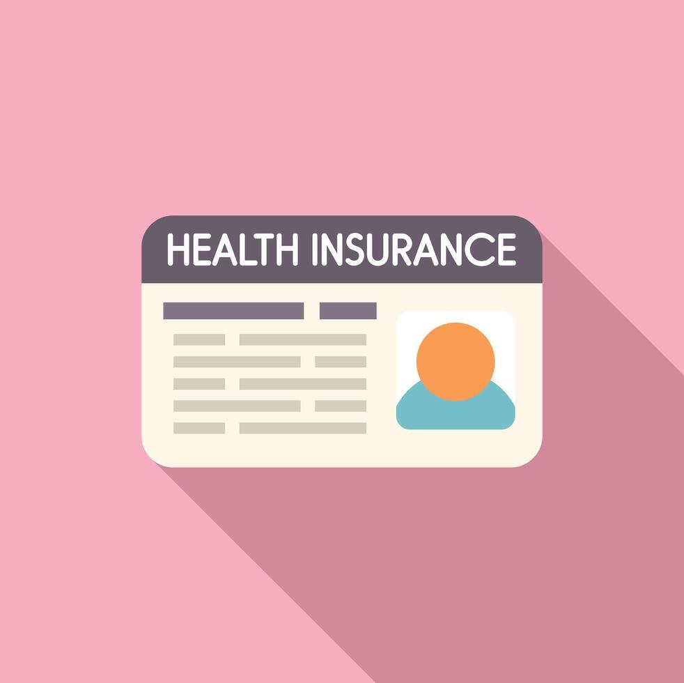 Health insurance card providing security and healthcare coverage vector