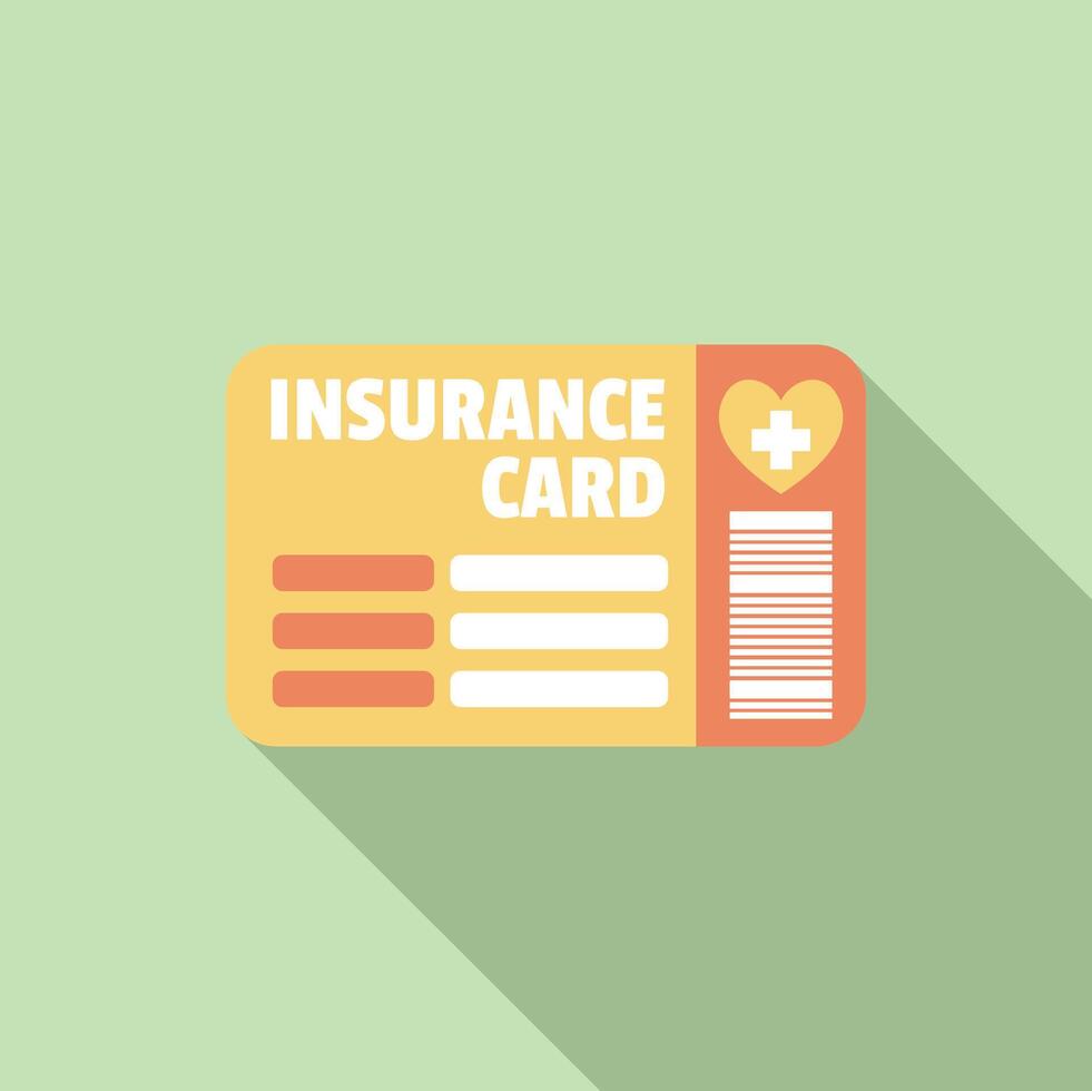 Insurance card representing health coverage and medical protection vector