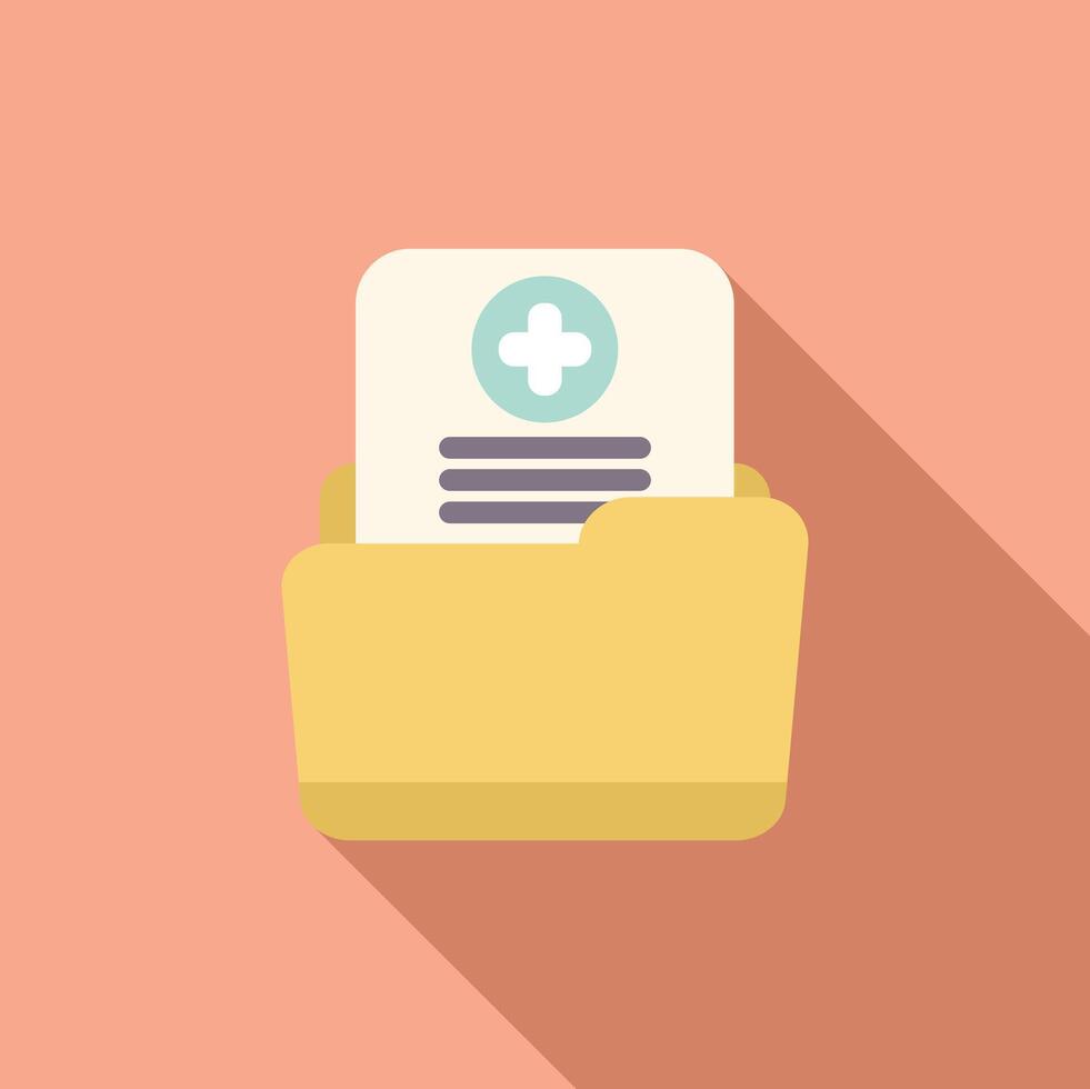 Medical record file folder with cross symbol for healthcare information vector
