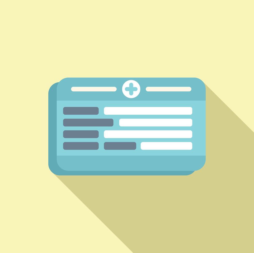 Medical insurance card representing healthcare coverage and medical expenses vector