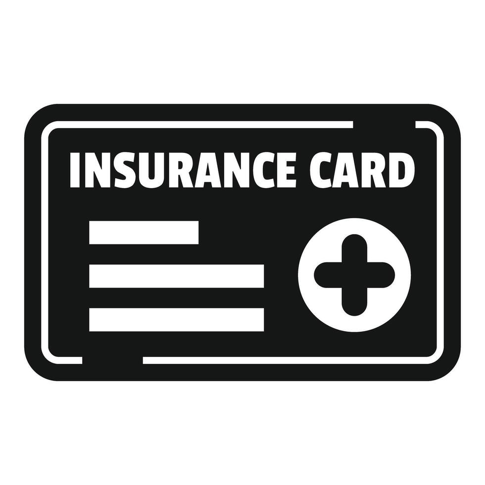 Insurance card icon showing medical coverage and health vector