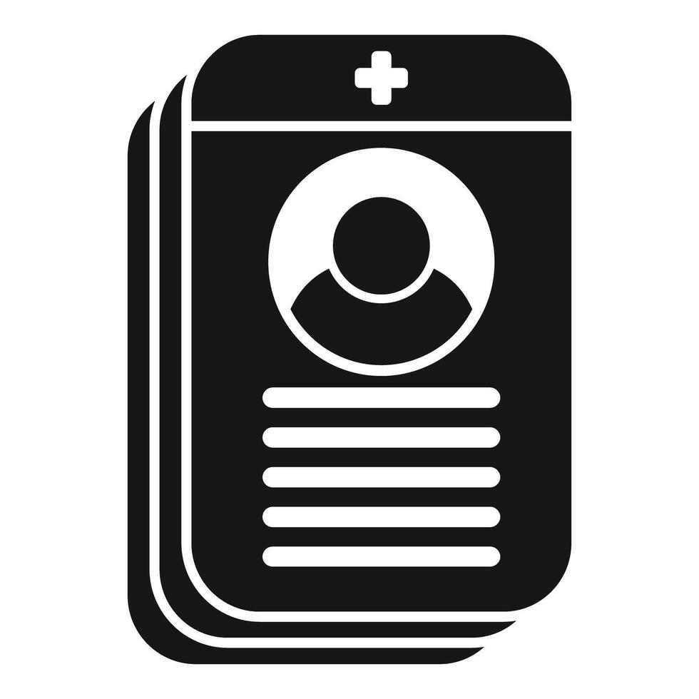Stack of patient medical record icon showing personal data vector