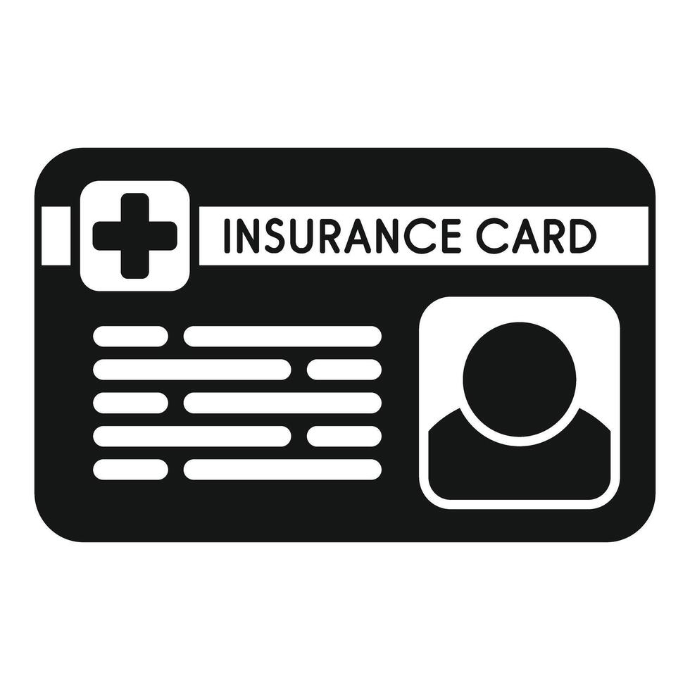 Medical insurance card icon showing health coverage vector
