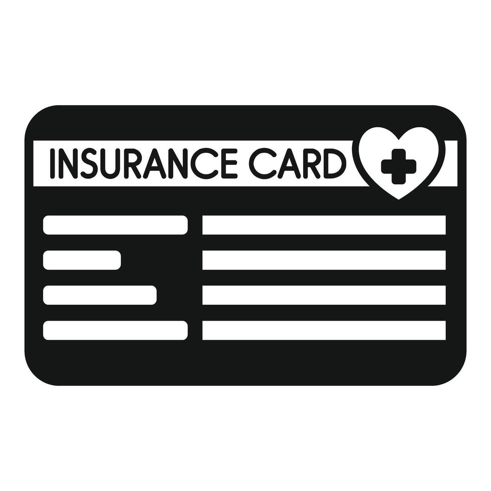 Insurance card icon showing health coverage and medical expenses vector