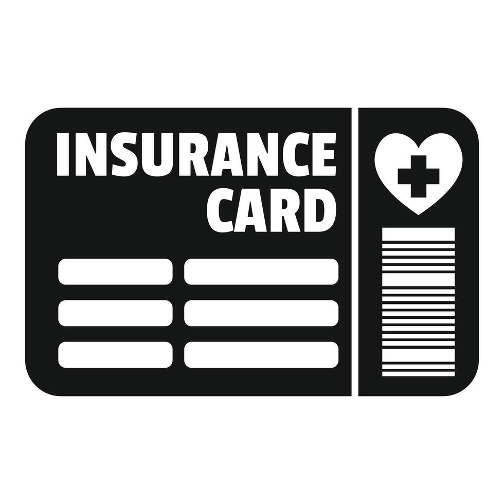 Insurance card icon representing health coverage and medical expenses vector