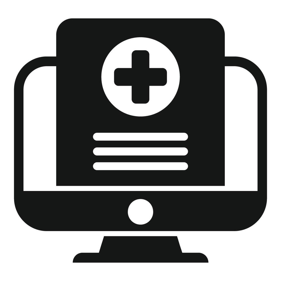 Online medical record icon showing patient data vector