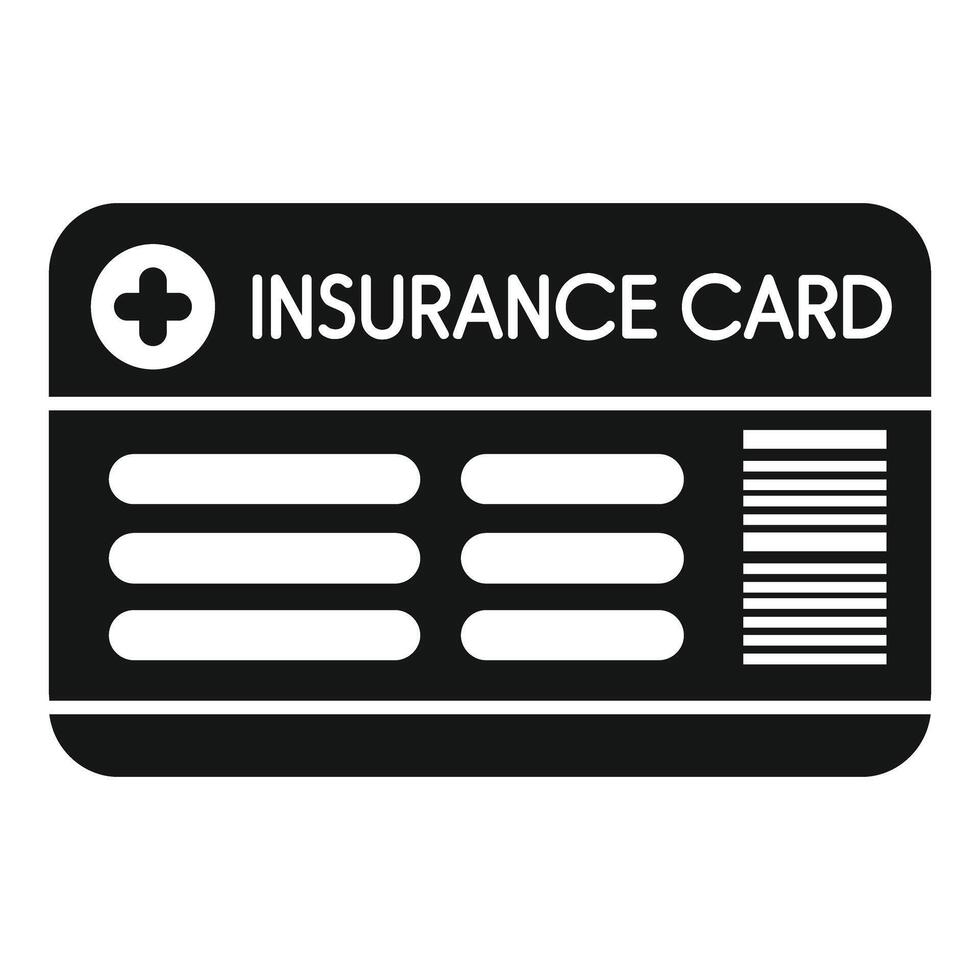 Black insurance card representing health care coverage vector