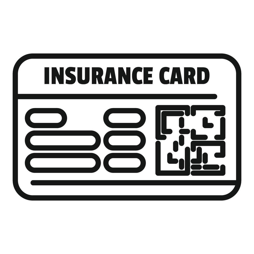 Insurance card with qr code showing health coverage vector