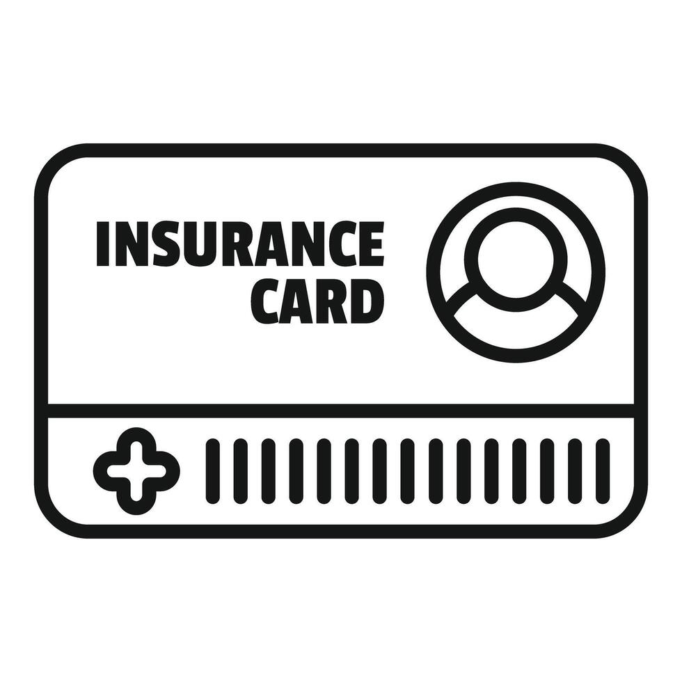 Insurance card icon showing health coverage and medical expenses vector