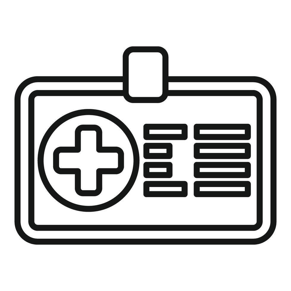 Medical id card with cross showing healthcare professional identity vector