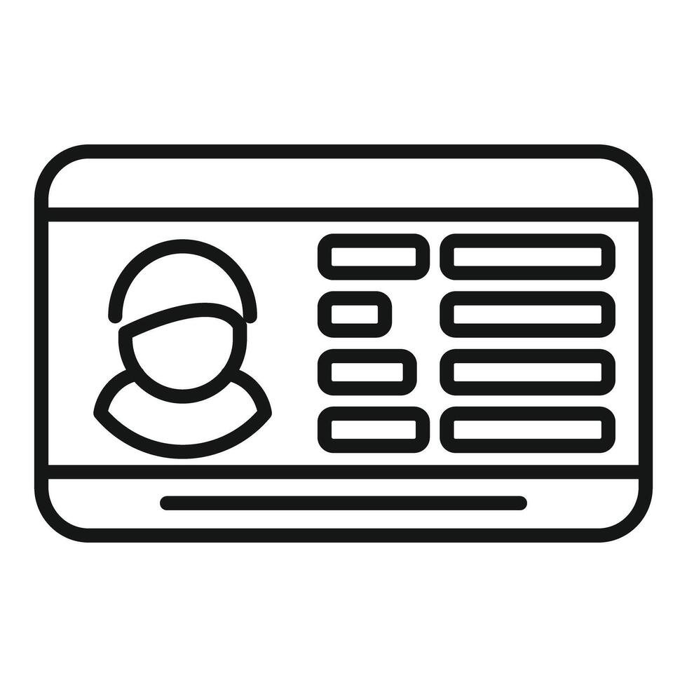 Security system showing user profile with personal information on screen vector
