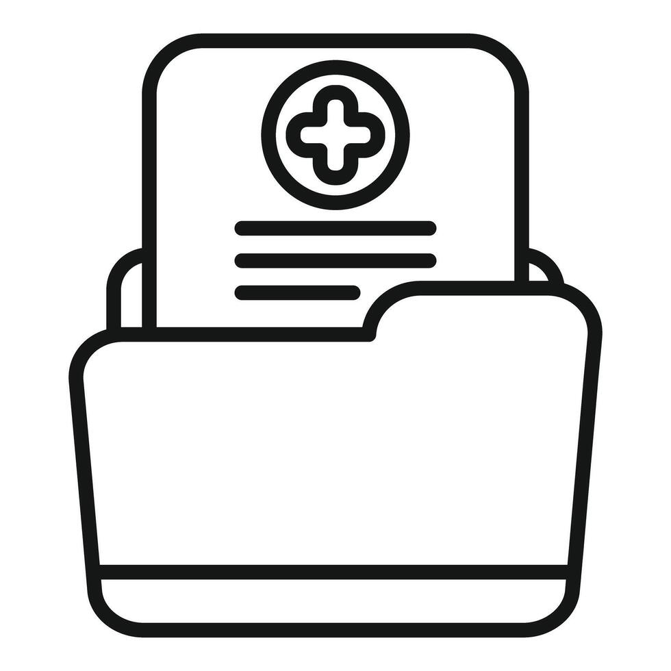 Medical history folder icon showing patient data vector