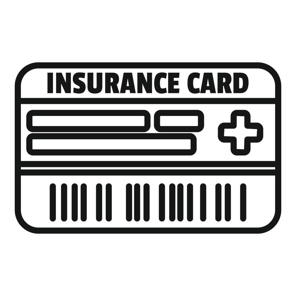 Insurance card icon showing health coverage vector