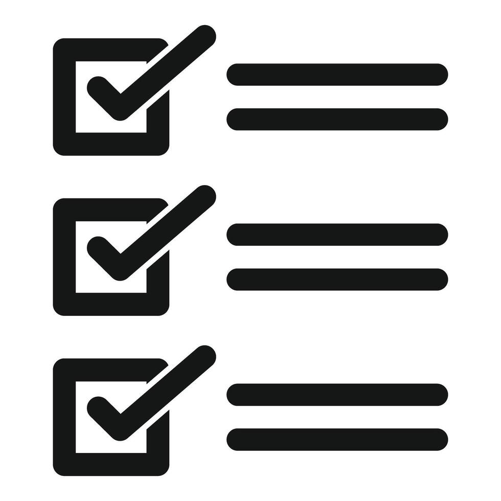 Checklist showing three tasks completed successfully vector