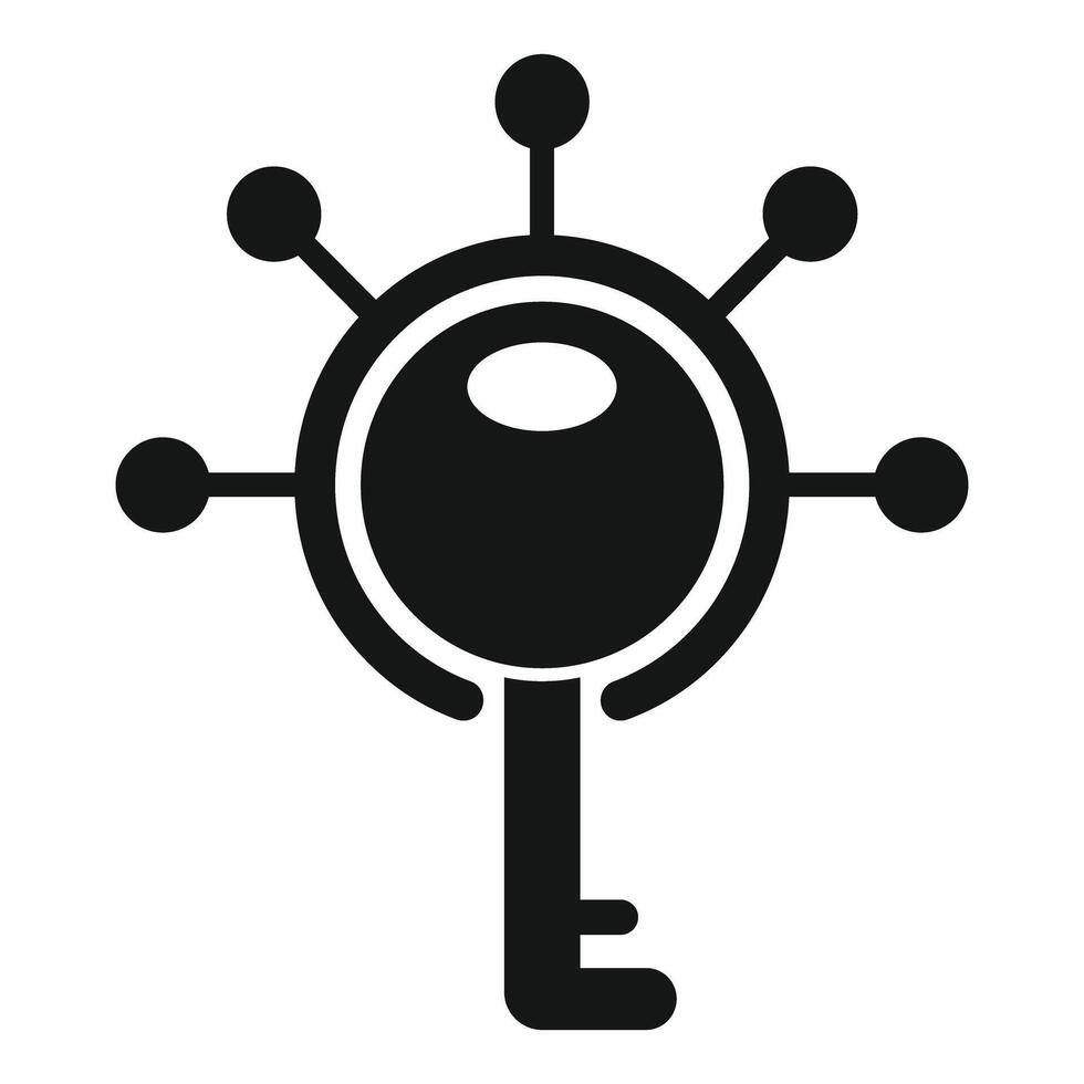 Key to success concept icon with key and connections vector