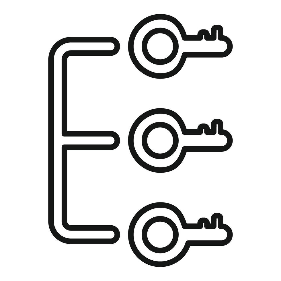 Keys accessing data system representing password management vector