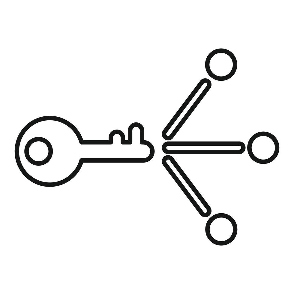 Key unlocking multiple connections sharing concept icon vector