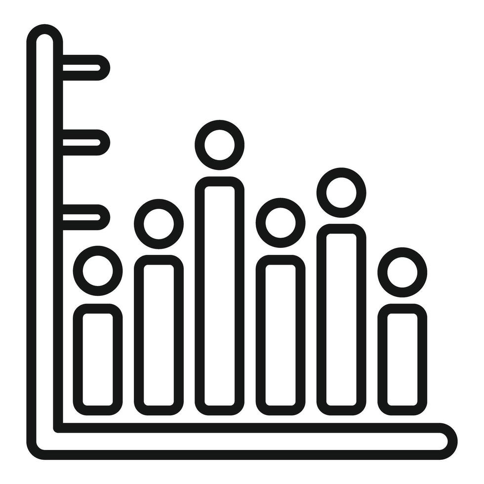 Line graph showing decreasing population statistics icon vector