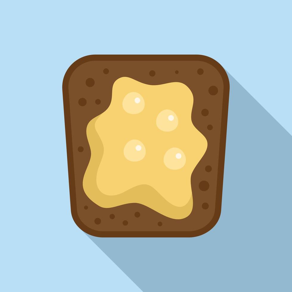 Square toast with melting butter on top icon vector