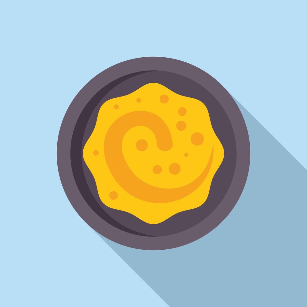 Plate with melting cheese fondue is served on the table vector