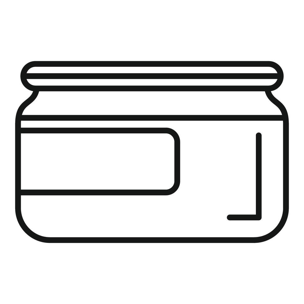 Closed glass jar with lid and label for food preserving vector
