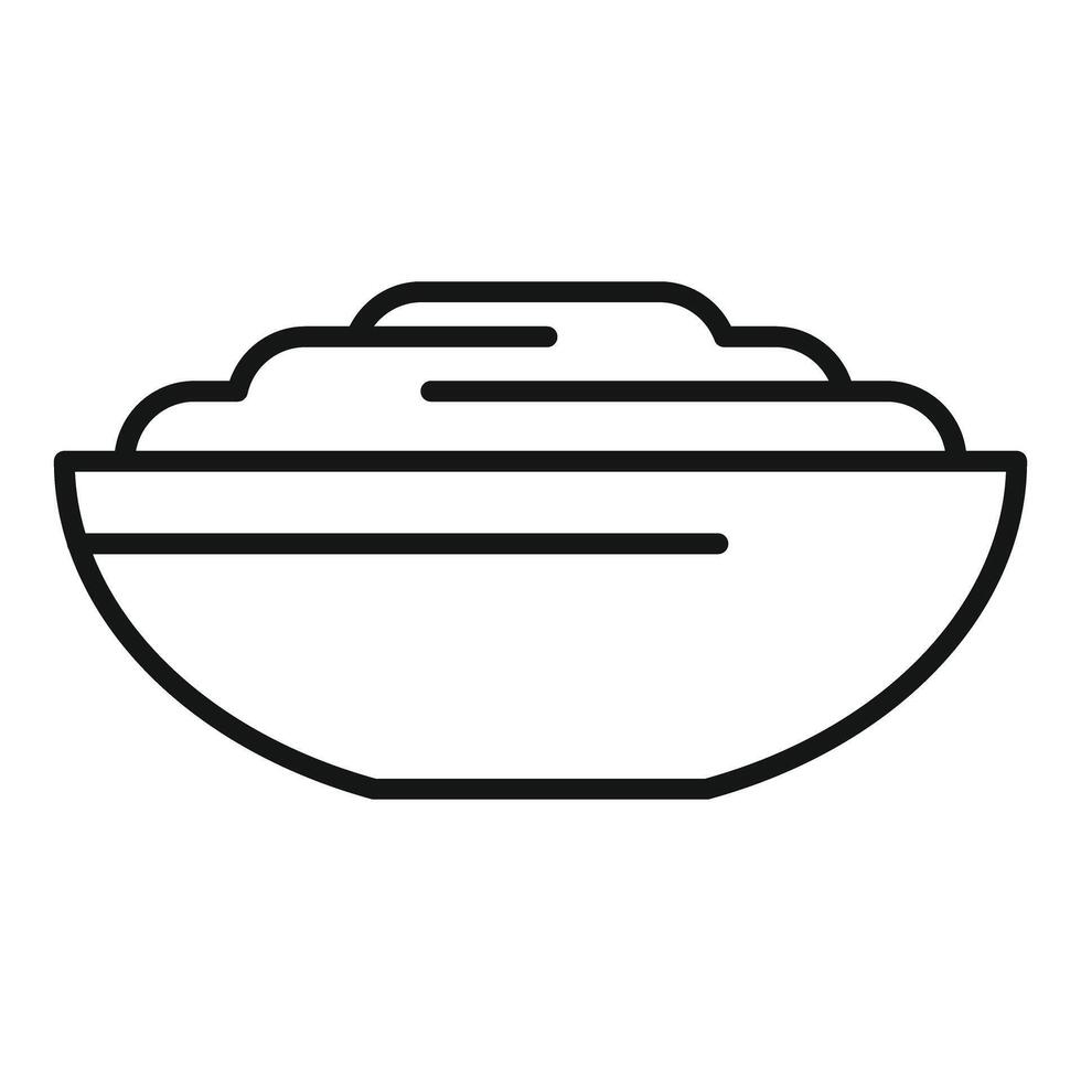 Bowl filled with mashed potatoes minimalist icon vector