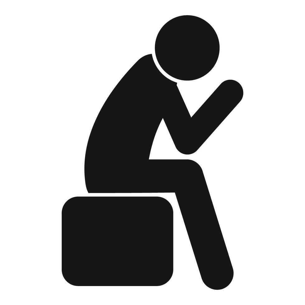 Businessman sitting on chair thinking deeply in thought icon vector